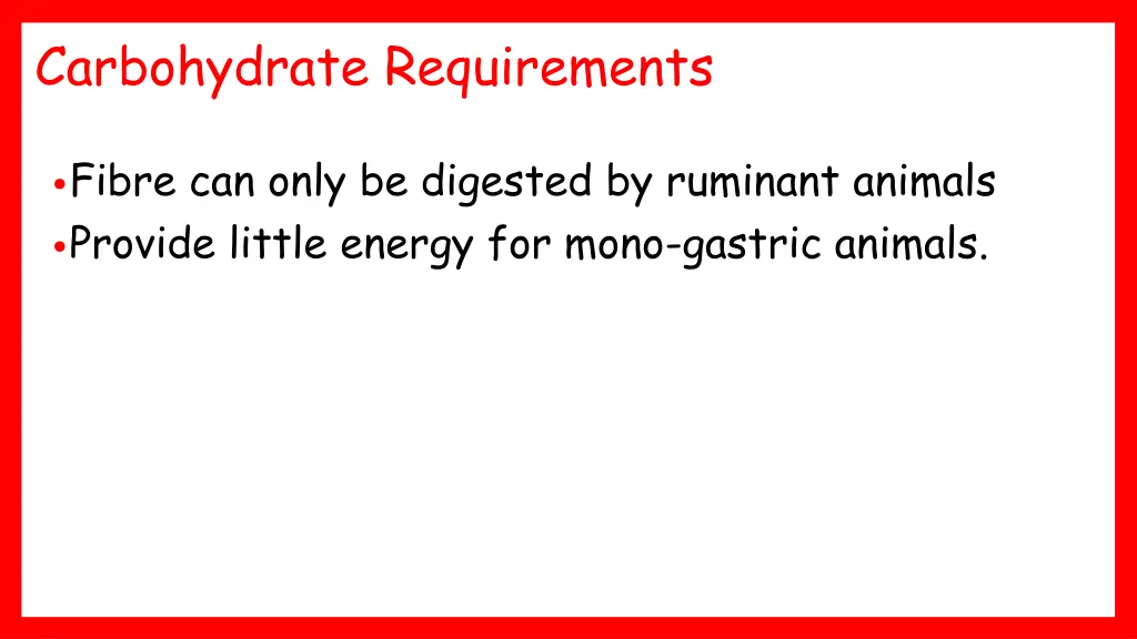 carbohydrate requirements