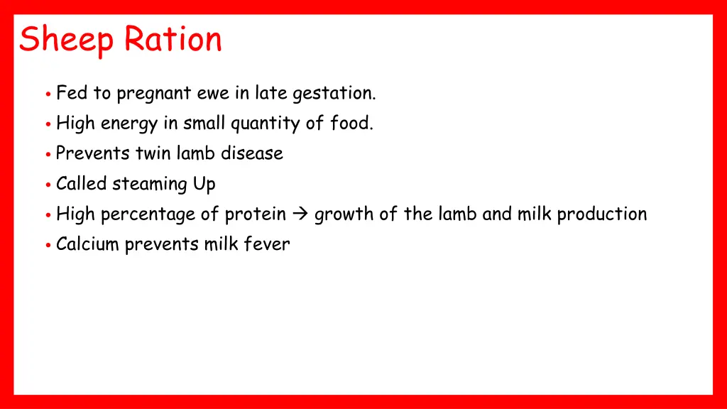 sheep ration