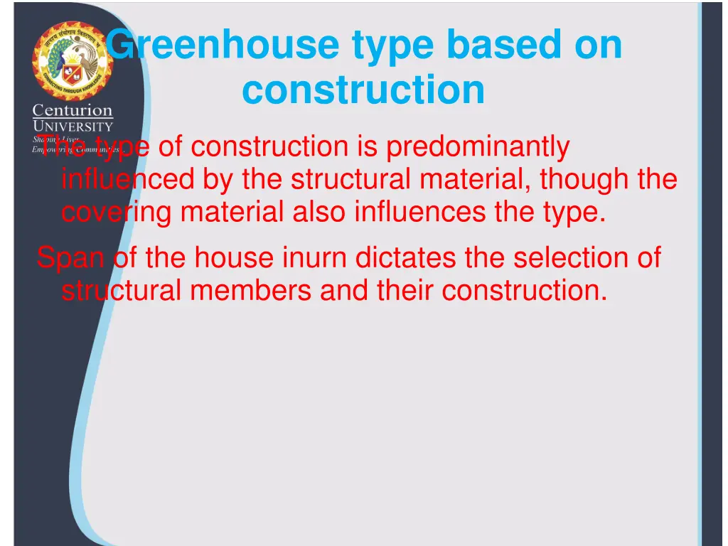 greenhouse type based on construction