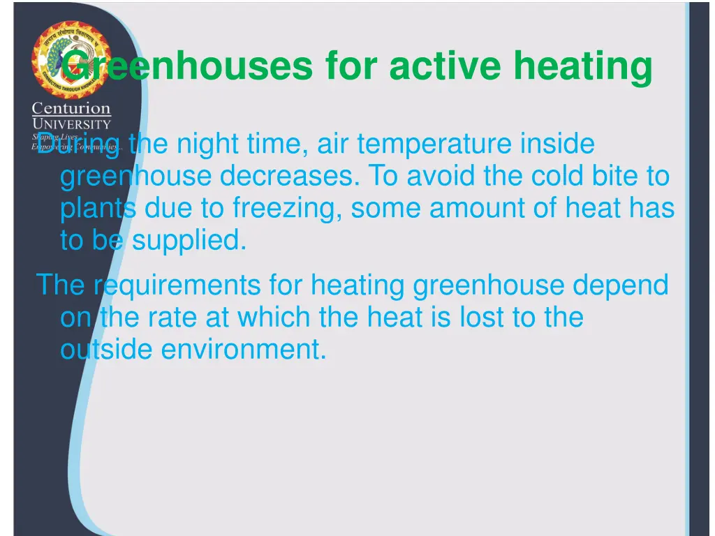 greenhouses for active heating