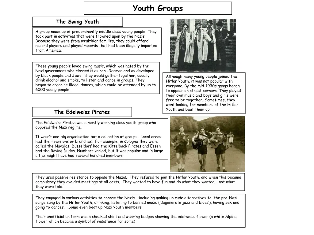 youth groups