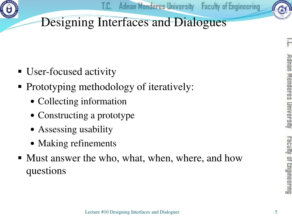 designing interfaces and dialogues