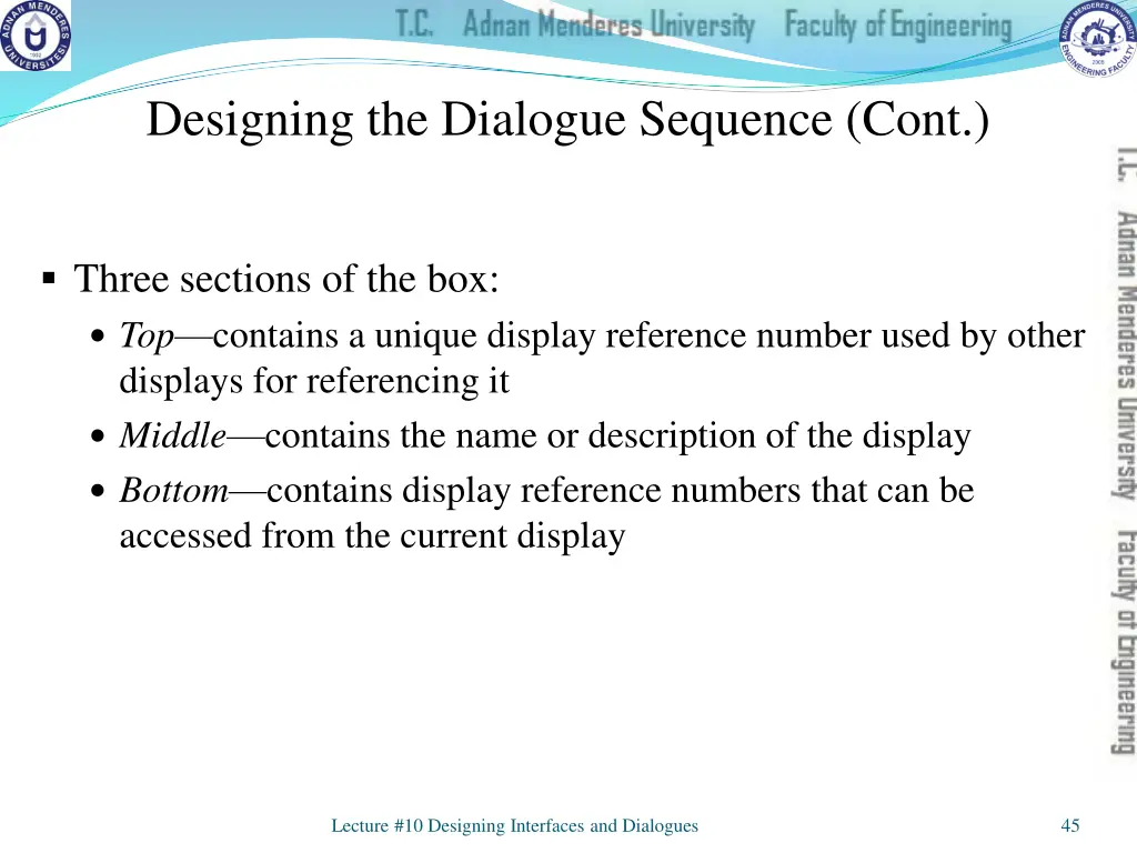 designing the dialogue sequence cont 1