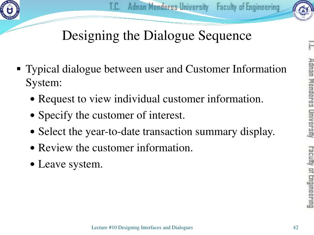 designing the dialogue sequence