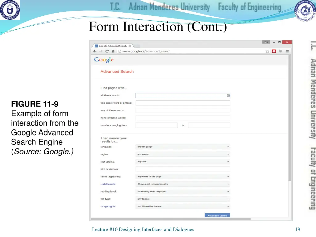 form interaction cont