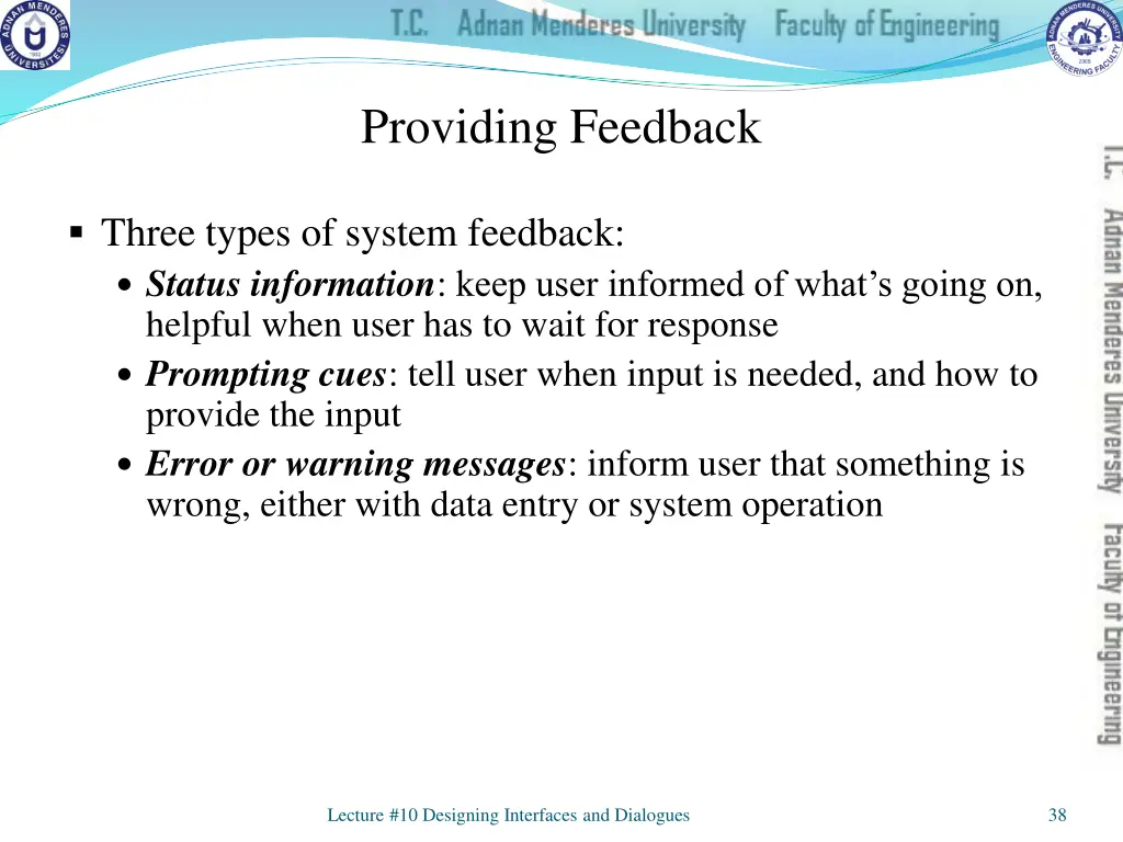 providing feedback