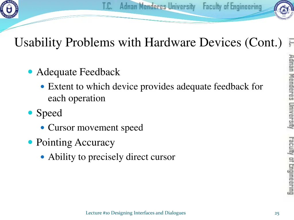 usability problems with hardware devices cont