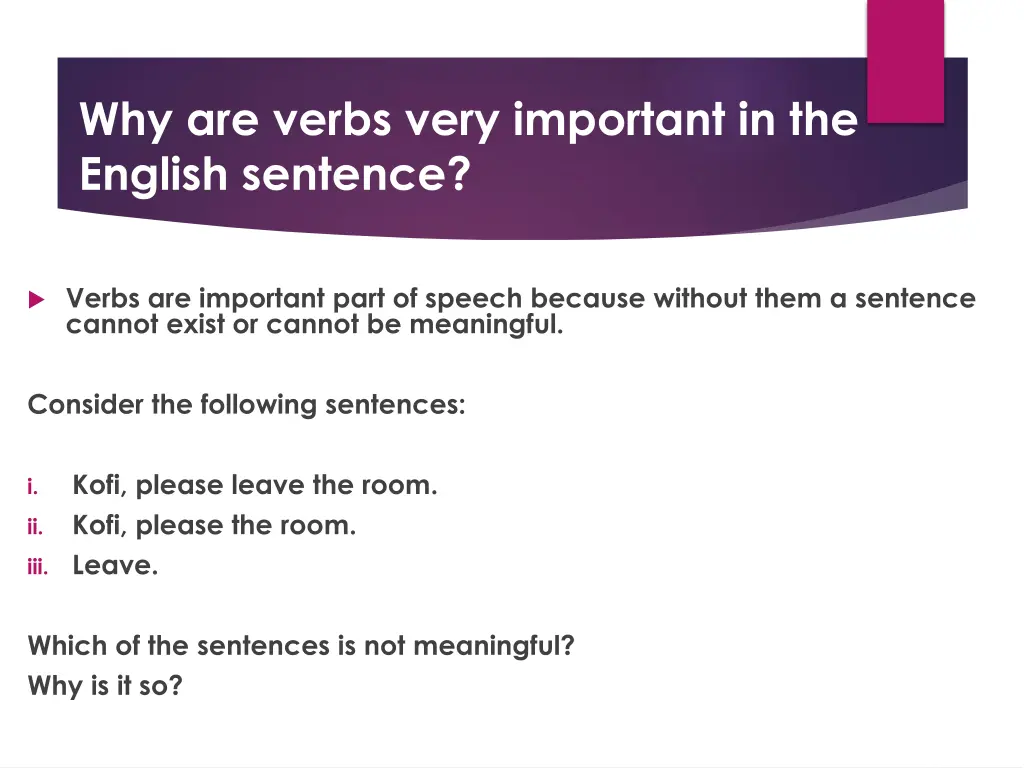 why are verbs very important in the english