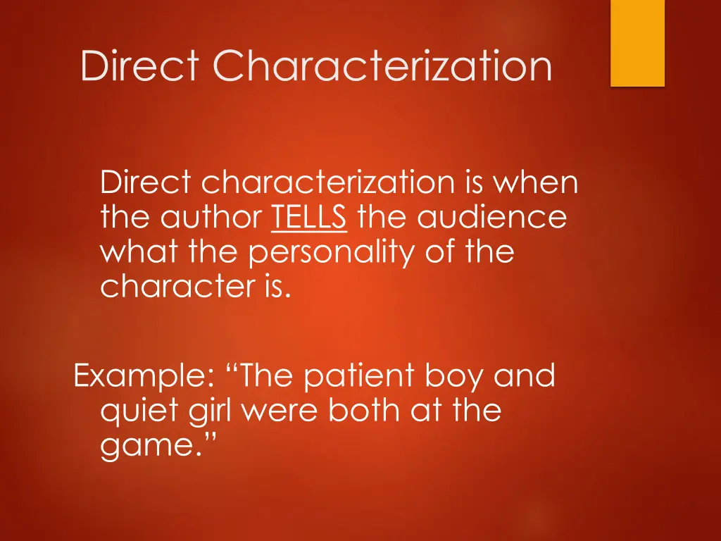 direct characterization