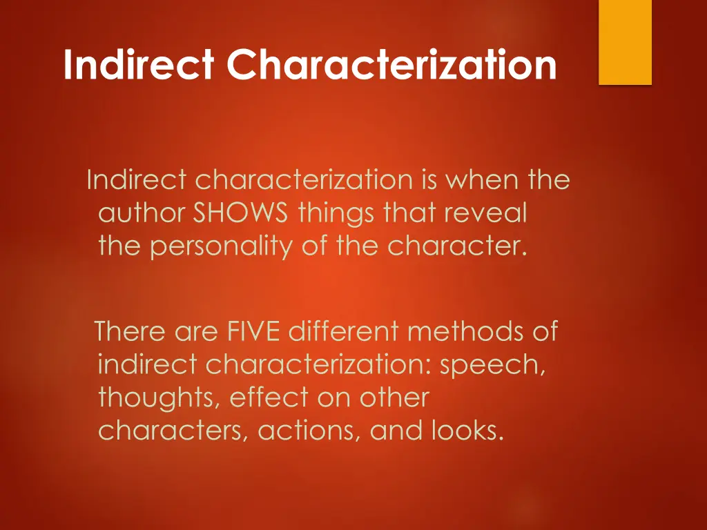 indirect characterization