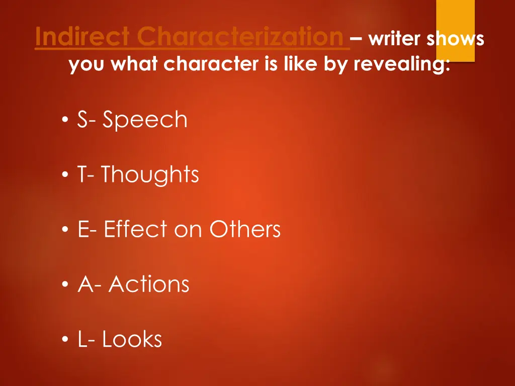 indirect characterization writer shows you what