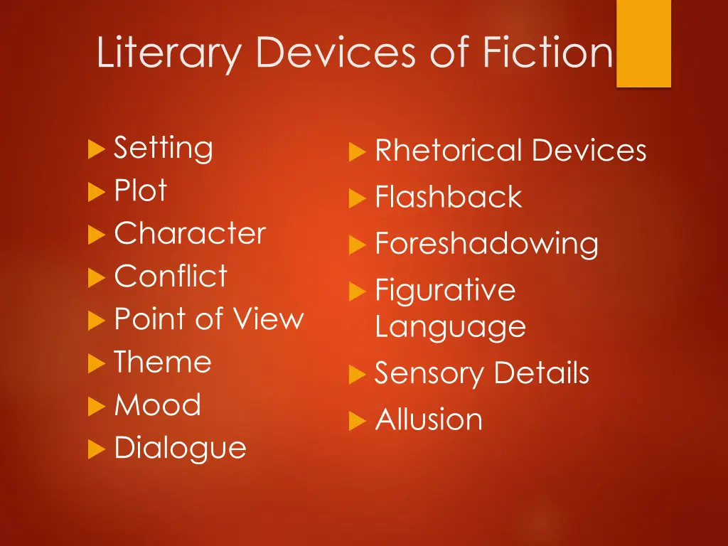 literary devices of fiction