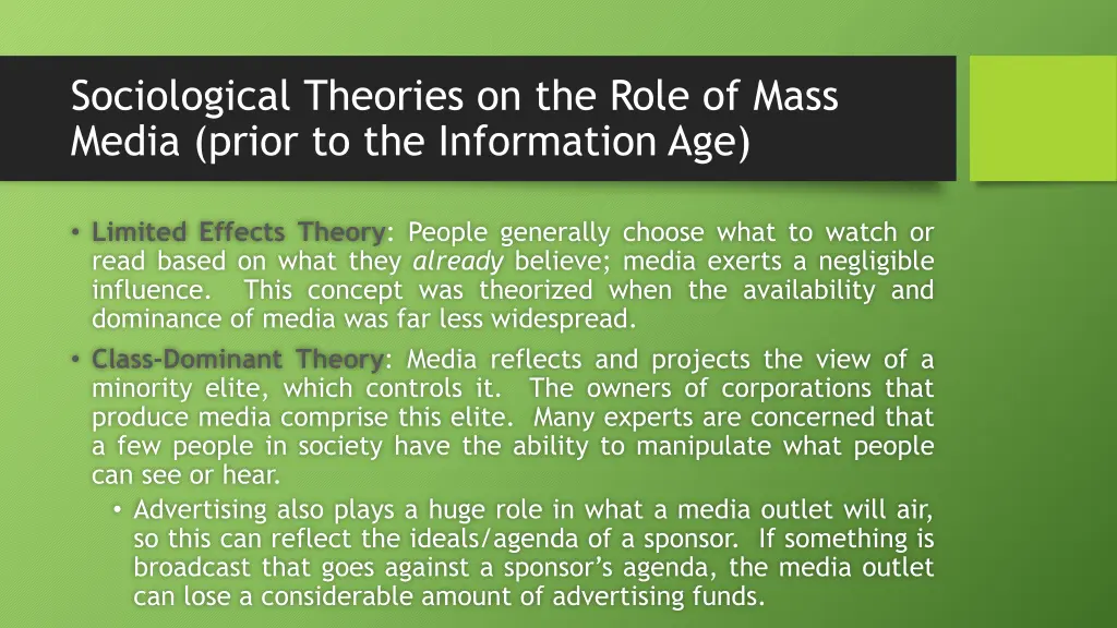 sociological theories on the role of mass media