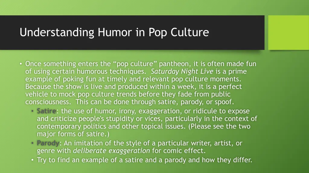 understanding humor in pop culture