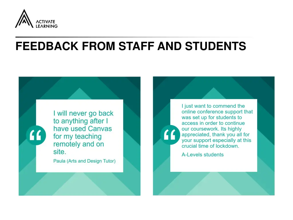 feedback from staff and students