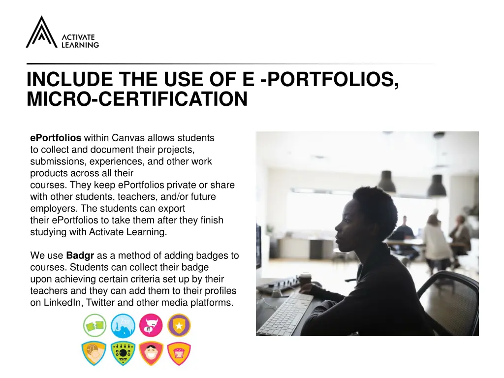 include the use of e portfolios micro