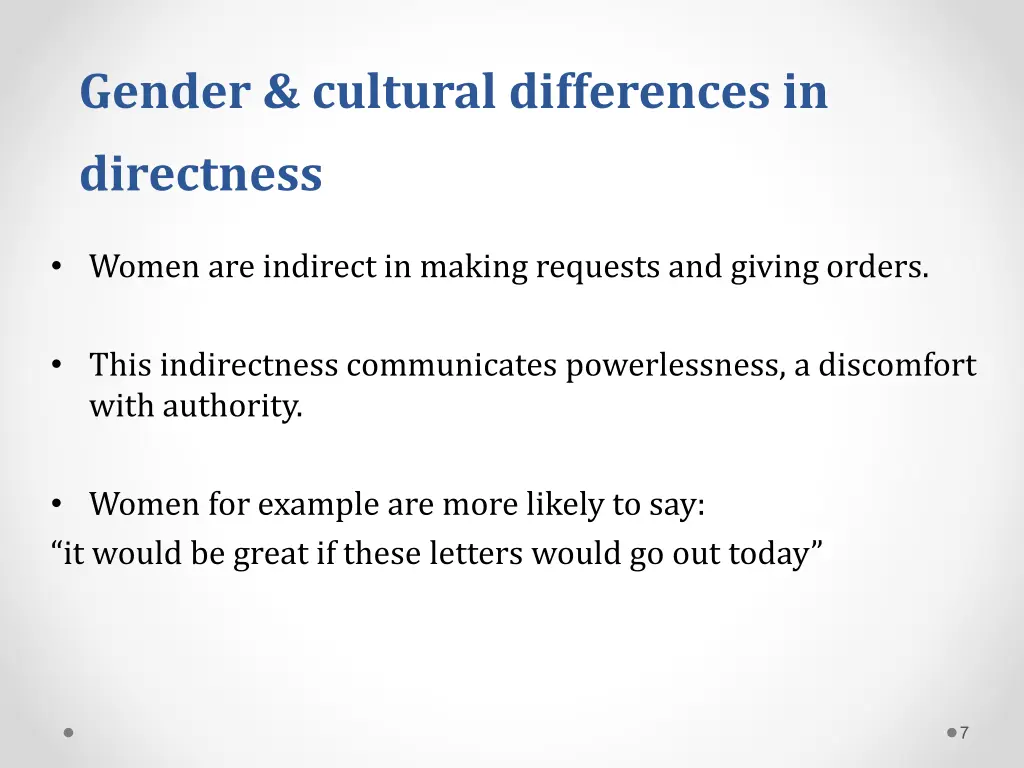 gender cultural differences in directness