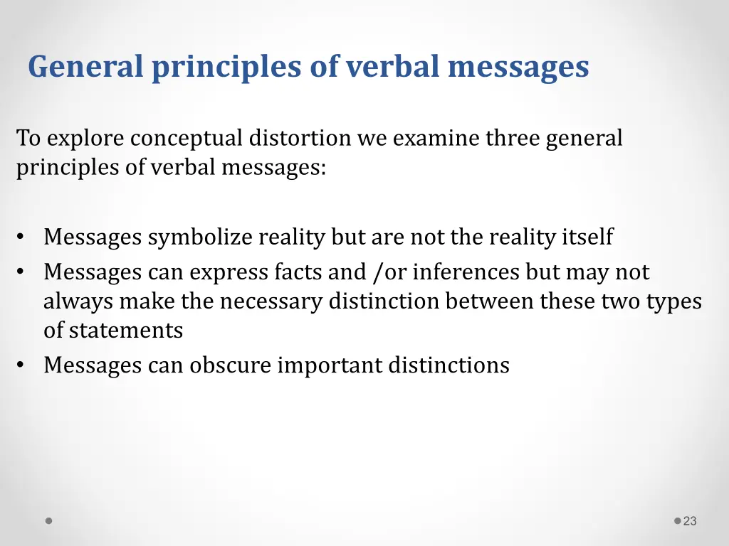 general principles of verbal messages