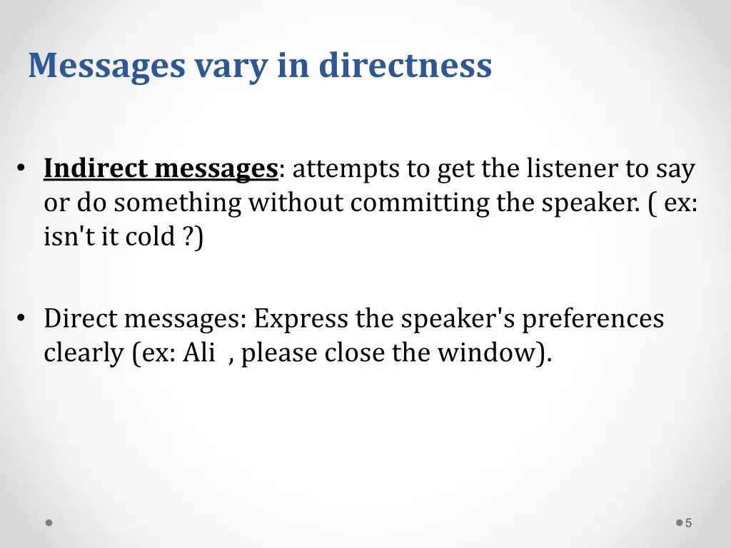 messages vary in directness