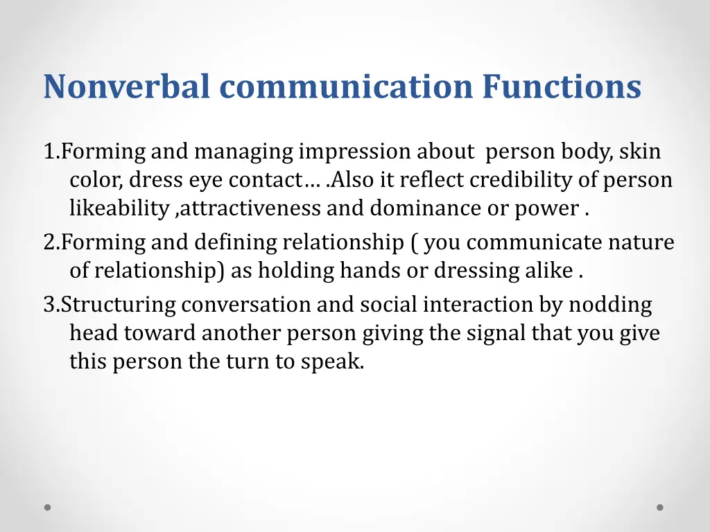 nonverbal communication functions