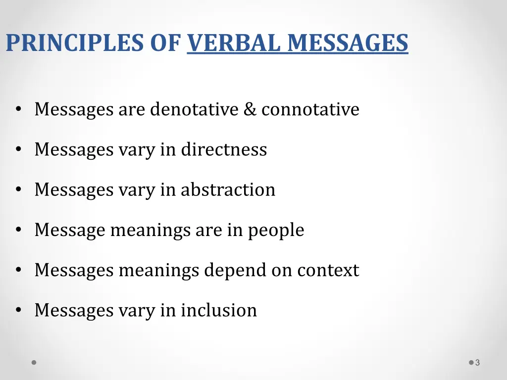 principles of verbal messages