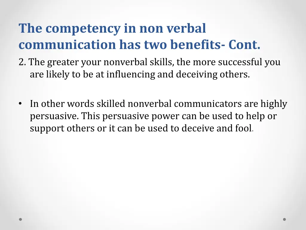 the competency in non verbal communication