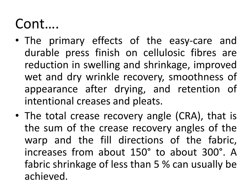 cont the primary effects of the easy care