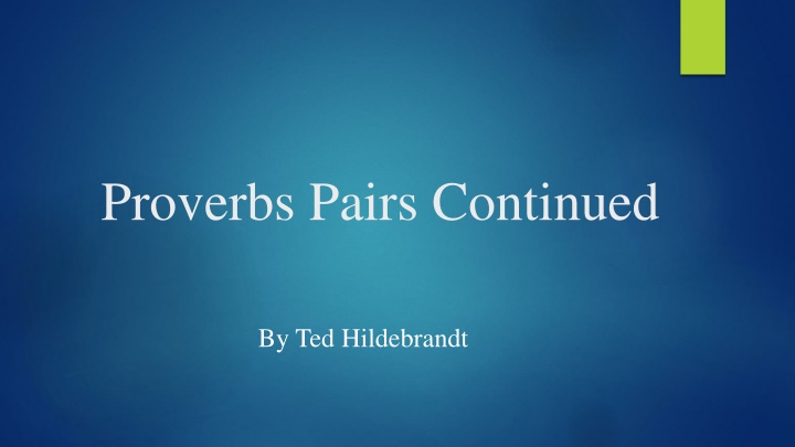 proverbs pairs continued