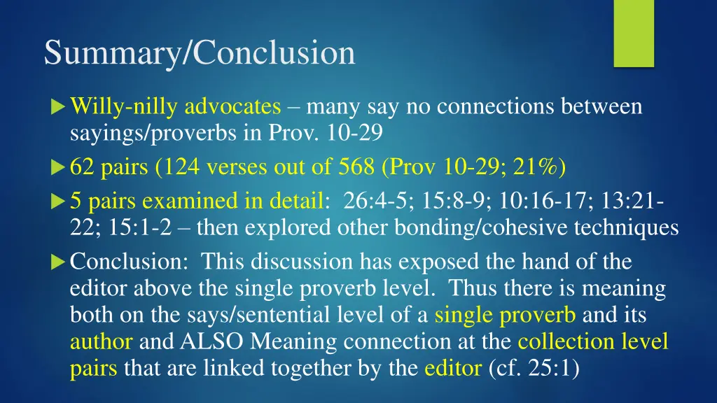 summary conclusion