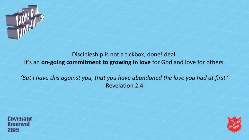 discipleship is not a tickbox done deal