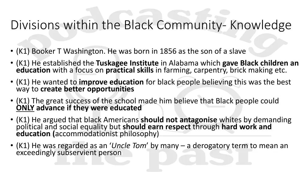 divisions within the black community knowledge