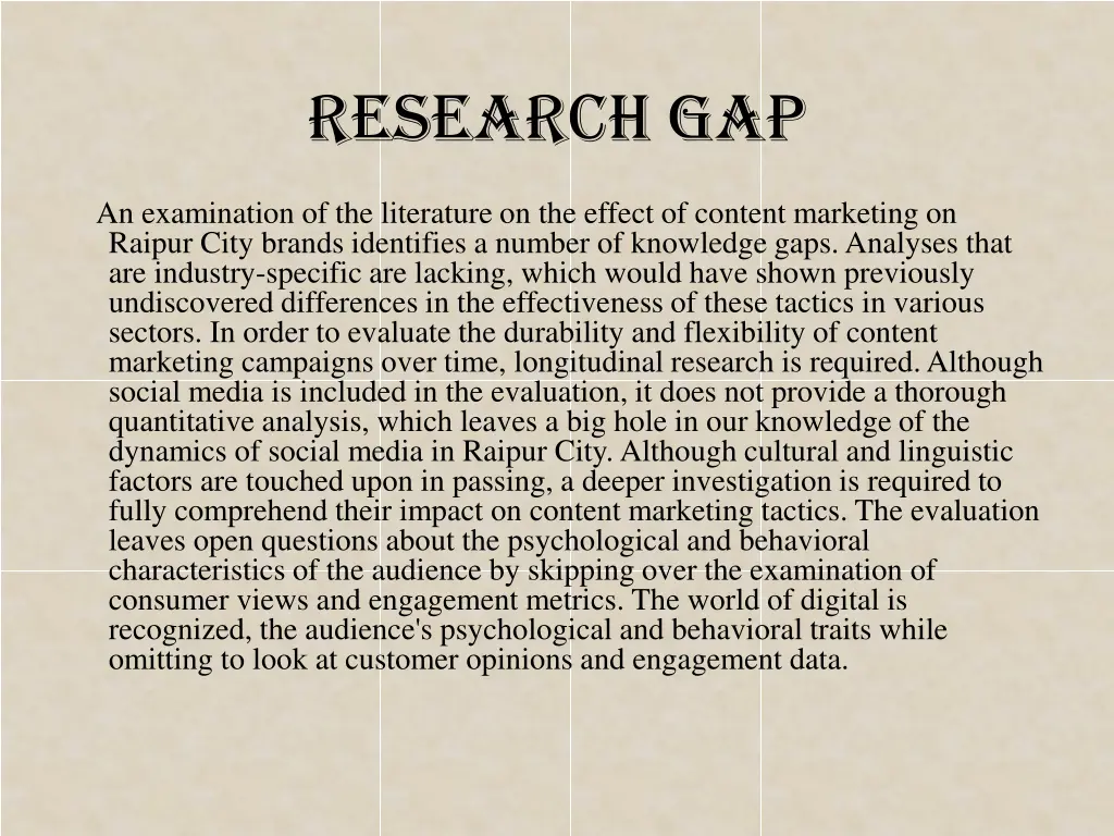 research gap