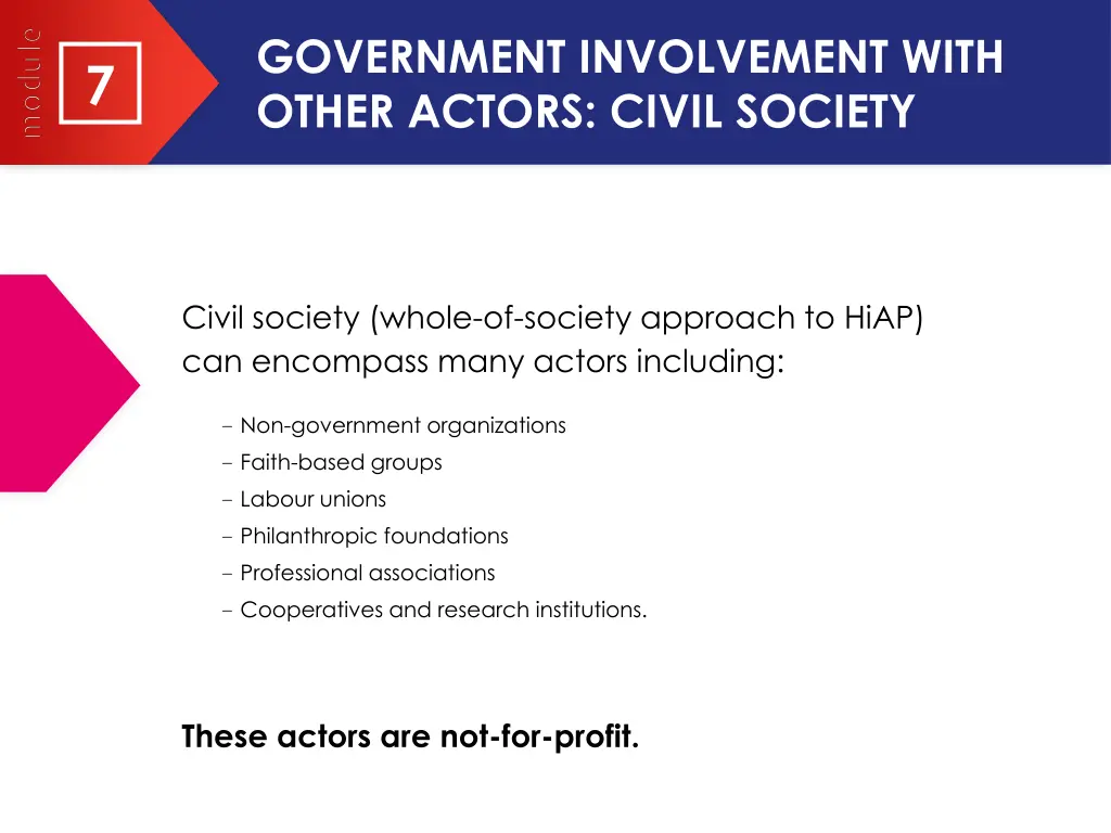 government involvement with other actors civil