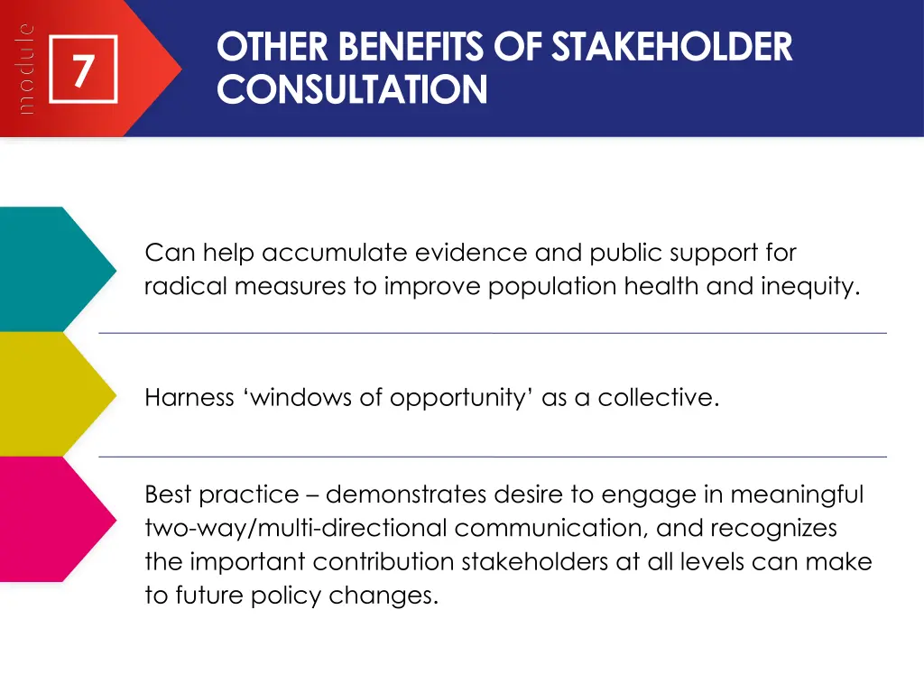 other benefits of stakeholder consultation