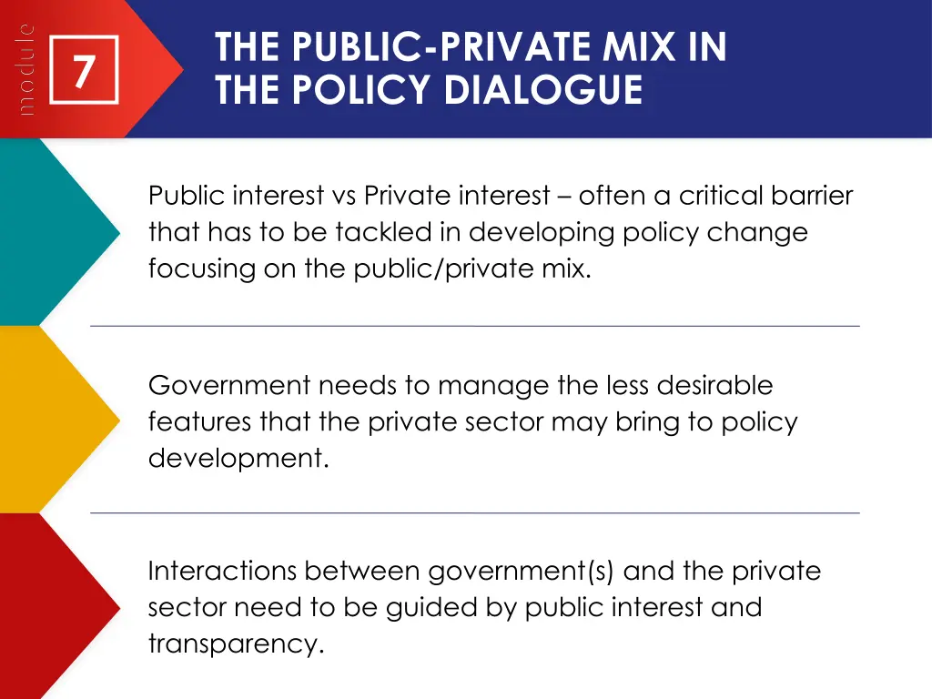 the public private mix in the policy dialogue