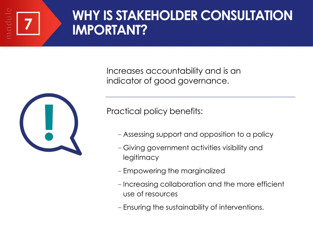 why is stakeholder consultation important