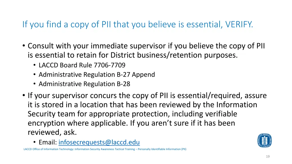 if you find a copy of pii that you believe