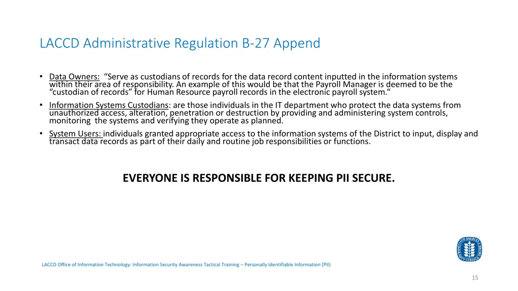 laccd administrative regulation b 27 append