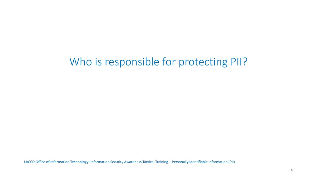 who is responsible for protecting pii