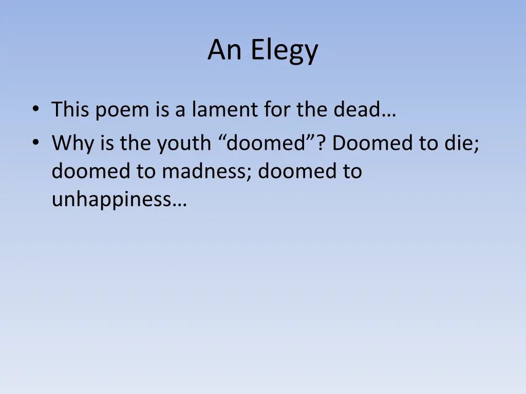 an elegy 1