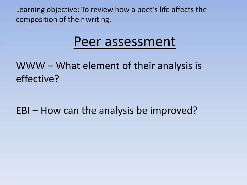 learning objective to review how a poet s life 1