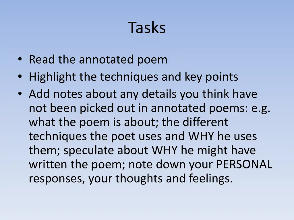 tasks