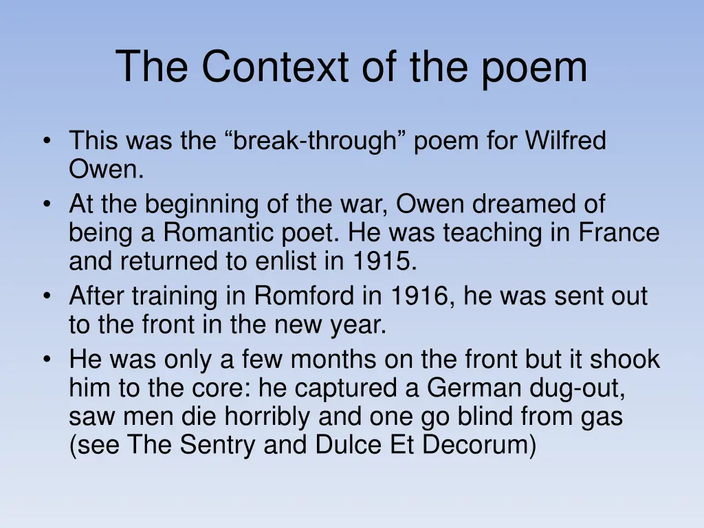 the context of the poem