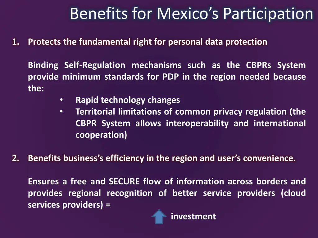 benefits for mexico s participation