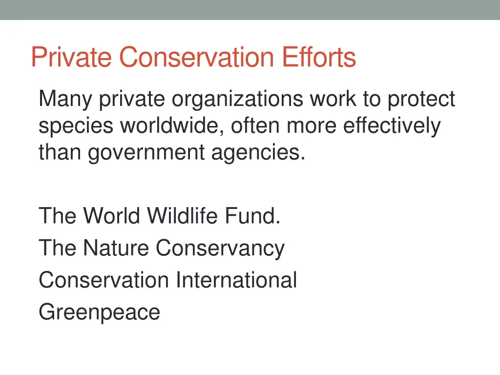 private conservation efforts