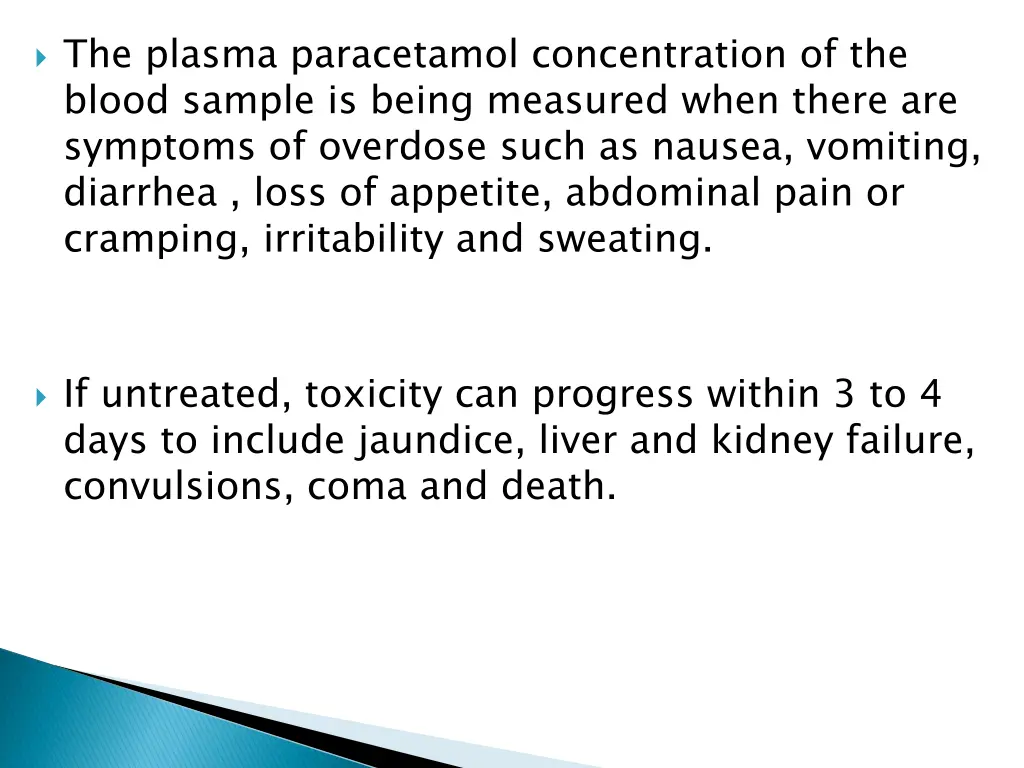 the plasma paracetamol concentration of the blood