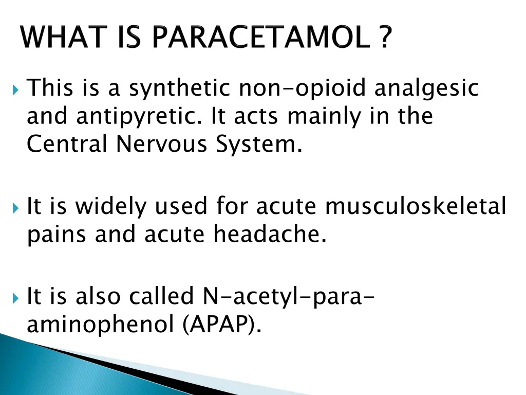 this is a synthetic non opioid analgesic