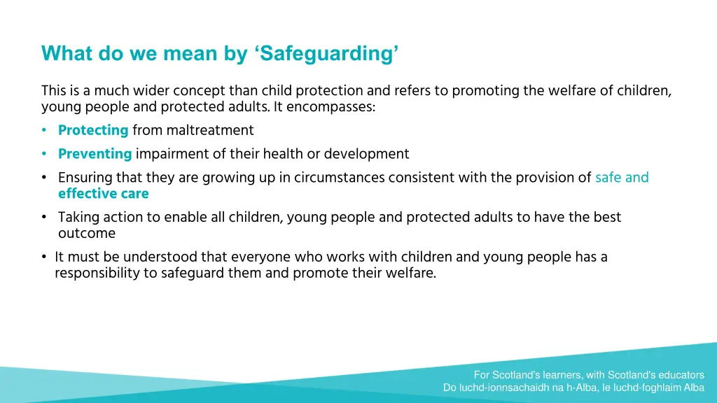 what do we mean by safeguarding