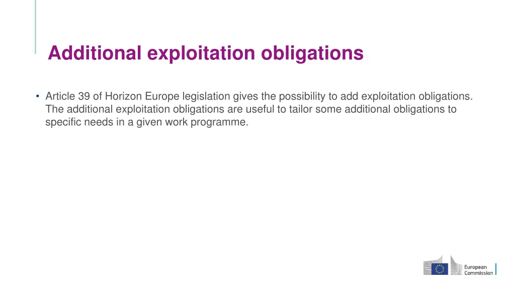 additional exploitation obligations