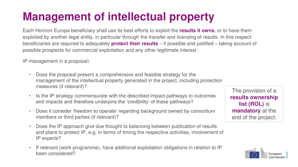 management of intellectual property